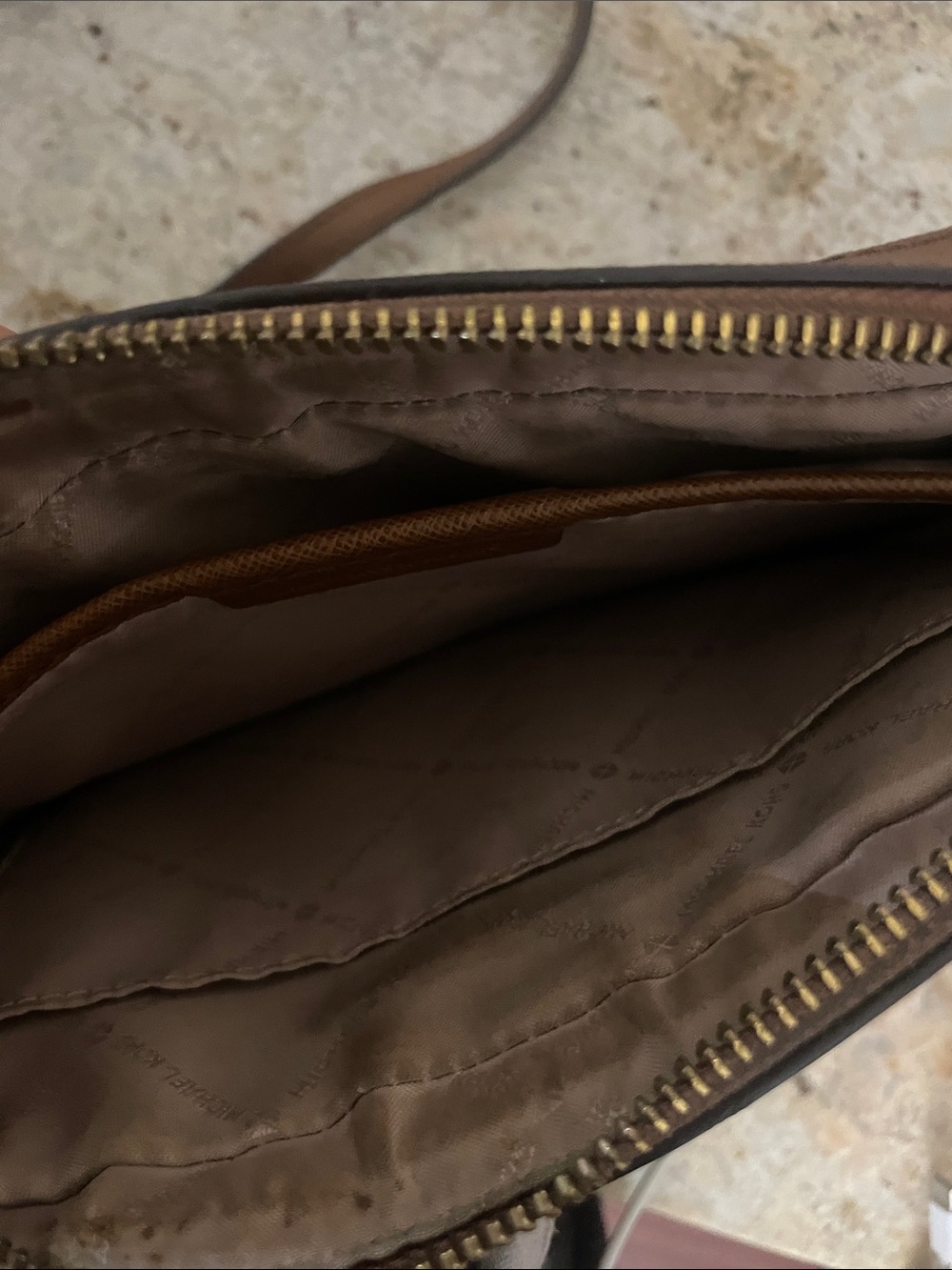 Michael Kors Monogram Crossbody in Brown and Cream - Picture 5 of 6